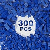 300 PCs Classic Building Bricks, Blue Bulk Bricks, Compatible With All Major Brand Parts and Pieces, Creative Building Block Toys for Boys Girls (Blue)