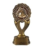 Horse Equestrian Trophy Award Antique Gold 160mm Rosette Resin Horse Riding Free Engraving -RFH006-CL