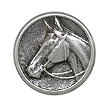 Metal Horses Head Equestrian Shank Buttons, Antique Silver, 15mm 20mm 23mm (6, 20mm)