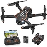 Q10 Mini Drone with Camera for Kids and Adults, 1080 HD FPV Foldable Quadcopter with Gravity Sensor Mode, Headless Mode, 3D Flips, Voice and Gesture Control, Kids Gift Toys for Boys Girls,Black