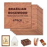 Uadme Plywood Sheets 3mm, 30 x 30cm Unfinished Wood DIY Craft Project Ply Board, Wooden Large Flat Sheet for Laser Engraving, Woodcraft Model, Crafts, Painting (Brazilian Rosewood)