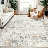Capslpad 240x340cm Large Modern Abstract Rugs Living Room Non-slip Area Rug Short Pile Faux Wool Bedroom Carpet Lightweight Washable Minimalist Floor Carpet for Living Room Bedroom Office Decor, Beige