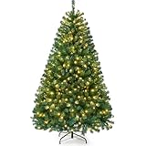 4FT Pre-Lit Artificial Christmas Tree with 120 LED Lights 320 Branch Tips Green Xmas Trees Bushy Christmas Tree Fake Pine Tree with Metal Stand Easy to Assemble 4 Foot Artificial Tree for Christmas