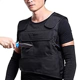 YD Body Anti Knife Stab Front and Back Proof Concealed Vest - Free Knife Proof Cut Resistant Work Gloves (Protection Vest), Black, M-XL