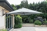 Norfolk Leisure 2m Square Wall Mounted Cantilever Parasol Aluminium Frame 220g Polyester Canopy and 14 strong 14mm Ribs