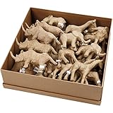 Creativ Papier Mâché Animals 32 Pieces, Paper, Brown, 37 x 37 x 11 cm