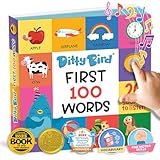 Ditty Bird First 100 Words Sound Book for Toddlers | Interactive & Educational Learning Book for Ages 1-3 | Vocabulary Building with Songs, Sounds, and Fun Facts | Perfect Learning Toy for Toddlers