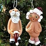 Christmas Naughty Santa Decorations Ornament Christmas Tree 5cm SET Hanging Ornament Stocking Cap Santa Naked Santa Decorative Xmas Decor Ornaments Party Gifts (Small-5 CM)