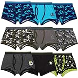 Style It Up 9 Pairs Kids Boys Printed Trunks Comfortable Childrens 100% Cotton Underwear (Sky-RED-Char, 2-3)