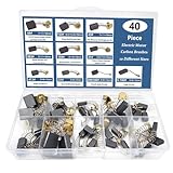 Saipor 40pcs 10 Sizes Electric Motor Carbon Brushes for Replacement Repair Power Tools and Motors Part Such as Electric Hammer Drills, Circular Saws, Angle Grinders