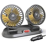 BEBIKR Car Head Fan Wind Speed Adjustable Cooling Fan USB/Cigarette Lighter Plug Fan with Parking Phone Number Card