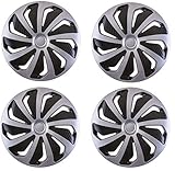 UKB4C 4x Wheel Trims Hub Caps 15" Covers fits Vauxhall ASTRA CORSA AGILA MERIVA Black & Silver Alloy Look