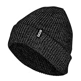 JCB Workwear - Beanie Hat Mens - Work Beanie - Black/Grey, One Size