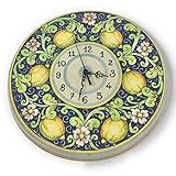 CERAMICHE D'ARTE PARRINI - Italian Ceramic Wall Round Clock Art Pottery Hand Painted Decorated Lemons Made in ITALY Tuscan Art Pottery