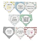 Loiieru 8 Pack Baby Bibs Gift Set, Unique Baby Shower Gifts for Girls and Boys, Soft Cotton Toddler Drool Bibs with Snaps, Super Absorbent Baby Bandana Bibs for Infant Newborn Gifts Unisex 0-36 Months