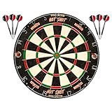 Ruthless Hot Shot Dart Board | Endurance Round Wire Sisal Dartboard Including 2 sets of Steel Tip Darts (DB073)