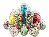TOP STAR 12 Empty Jars Vintage Victorian Pick & Mix Sweet Shop Candy Buffet Kit Party Pack