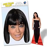 Party People 1 x Claudia Winkleman - Ready To Wear Celebrity Face Mask Includes Freestanding 20cm Desktop Standee Card Cutout - Standee Claudia W