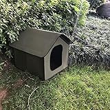 DEECOZY Outdoor Cat House for Outdoors, Dog Pets House, Winter Resistant, Foldable, Waterproof Cat House for Dogs, Cats, Rabbits (Army Green