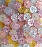 100 Mixed Star Buttons - Rainbow Round Baby Size 22 (14mm) for Cardigans, Sewing Clothes, Knitting Dolls (Mixed, 14mm)