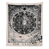 INTDORM Tarot Star Tapestry Zodiac Astrology Meditation Medieval Tarot Decor Wall Tapestry For Bedroom (130x150cm)