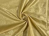 Paisley Jacquard Satin Lining Fabric Material Gold 1MTR