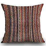 Smooffly Turkish Cushion Cover 18x18 Inch, Vintage Persian Oriental Turkish Carpet Pattern Double Sided Square Pillow Case Pillowcase Sofa Throw Pillow Cover 45x45cm