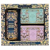 New English Teas Traditional Tea & Biscuits Gift Set - 80 Fine English Breakfast Teabags & 200g Cornish Biscuits in Ornate Collectible Tins - Elegant Luxury Tea Gift Hamper