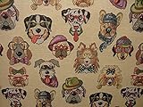 Animal Tapestry Dog Designer Fabric Ideal for Upholstery Curtains Cushions Throws (A4 Sample)