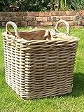 Very Strong Excellent Quality Lined Square Log Basket / Storage Basket