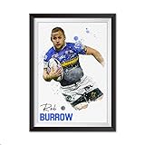 A4 Watercolour Style Print of Leeds Rhinos' Rob Burrow - Iconic Rugby Legend
