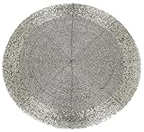Carousel Home and Gifts Round Silver Furniture Dining Table Woven Glass Bead Placemat 30cm