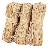 Sukh Natural Raffia Ribbon - 3PCS Raffia Straw for Florist Bouquets Decoration Twine Crafts Ribbon for Wrapping Christmas Birthday Halloween Easter Anniversary Florist Supplies