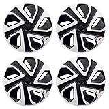 For CITROEN E BERLINGO - 15" Set of 4 Wheel Trims, Sleek Design, Silver & Black Wheel Hub Caps, Alloy Look, ST x4