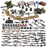 Feleph WW2 Weapons Set Military Toy Kit for Soldier Figures Model Pack Army Equipment Gear Pieces Compatible with Major Brands