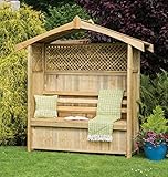 Madrid Garden Arbour Seat Pergola Trellis Wood Arch Bench Corner Storage Patio Furniture - 10 year warranty against rot