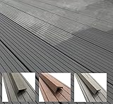 Composite Decking | Grey | Choose from 3 Colours & 11 Sizes | 45 Square Metre Pack | for Gardens & Patios