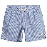 MaaMgic Men's Swimming Trunks Quick Dry Fit Performance Surfing Short with Pockets, Stripe-4650, Medium ( Waist:31 inches-33 inches )