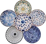 TuYines Porcelain Tapas Dishes - 6pcs Small Spice Bowls, Ceramic Dipping Bowls for Tapas, Sushi, and Snack