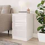 URBNLIVING 62cm High Gloss Bedside Chest of Drawers - 3 Drawer Bedroom Storage Cabinet with Smooth Metal Runner - Modern Dresser Bedside Table for Bedroom Living Room Office Hallway