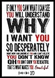 Generic One Direction Poster Quote Photo Wall Art Picture Poster A4