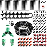 Quate 158 PCS Irrigation System Kit, 40M Micro Drip Watering System with Adjustable Nozzle Sprinkler Sprayer and Dripper Automatic for Greenhouse, Lawn, Patio, Landscape, Flower Bed, Terrace Plants