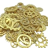Gemini_mall® Steampunk Cyberpunk Watch Parts Vintage Gears Wheels Cogs Jewellery Making Crafts Art (Gold)