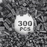 TTEHGB TOY 300 Pcs Classic Building Bricks, Dark Grey Bulk Compatible With Lego Parts and Pieces, Creative Block Toys for Boys Girls Ages 3 4 5 6 7 8 9 10 Year Old(Dark Pcs) (M0653-25)