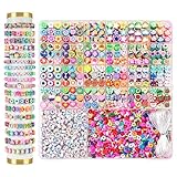 Jollin 2300pcs Polymer Clay Beads Friendship Bracelet Making kit Cute Fun Charms Beads for Bracelet Jewelry Making DIY Arts Crafts Birthday Gifts Toys for Kids Girls Age 6-13