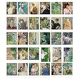 HOSTEESSCHOICE Beautiful Art Postcards set of 30 Berthe Morisot Post card variety pack Famous Painting Scenery,4 x 6 Inches