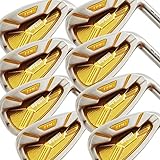 Japan Pron Iron Mens Set or Single Golf Club,Chrome Finish,TRG22 Model, 4-P,Sw,Senior Flex,Graphite Shaft,Grip Mid,Plus Length,Pack of 8