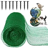 MAIYADUO Garden Netting for Plants Fruit Veg Patch Grass Seeds, Anti Bird Netting Kit with Plastic Ground Pegs, Pond Netting Cover, Plant Netting Protection Garden Mesh Fence (Green, 4x5M)