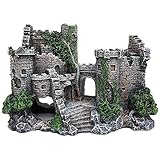 ANCLLO Aquarium Medieval Resin Castle Decorations - Fish Tank Landscape Ornament Decoration Accessories, Castle Shelter for Aquarium Reptile Betta Fish