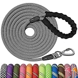 Kdsvakd Training Lead for Dogs, 1.5M 1.8M 3M 5M 6M 10M 15M 20M 30M Long Rope Dog Leash with Carabiner Clip and Soft Padded Handle, Reflective Recall Durable Leash for Puppy, Small, Medium, Large Dog